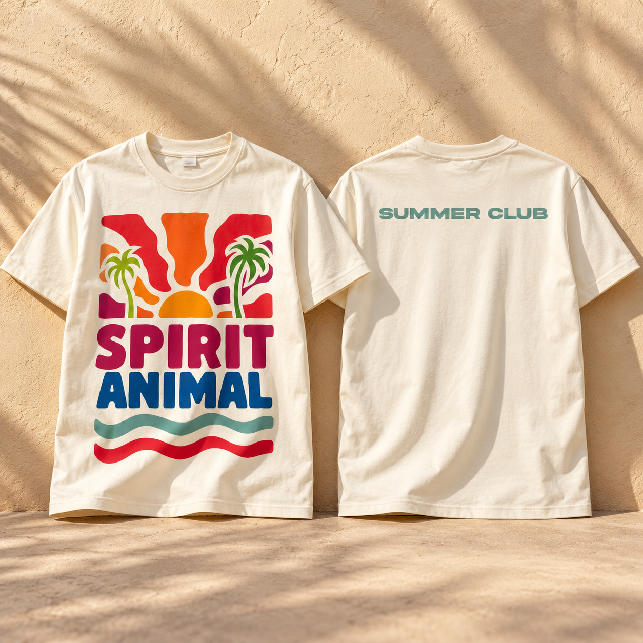 Spirit Animal Summer Club T-Shirt – Cream